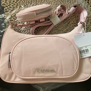 lululemon athletica Pink Crossbody Bag with Silver Accents